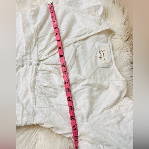 Anthropologie White Midi Dress with Puff Sleeves - Picture 8 of 10